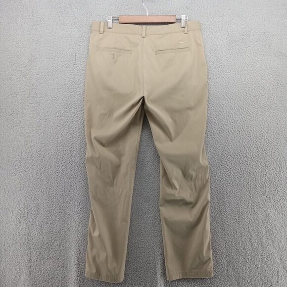 Nike Golf Pants Mens 34x32 Beige Khaki‎ Flat Front Performance Dri-Fit Light - Picture 5 of 9